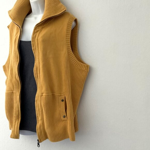 VINTAGE CJ BANKS RIBBED KNIT MOCK NECK VEST POCKETS - Picture 4 of 10